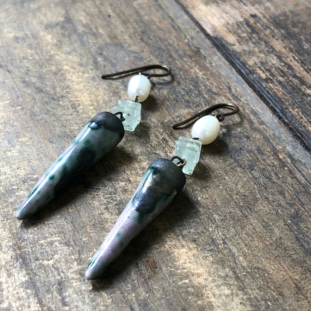 Ceramic Gemstone Earrings